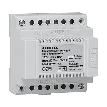 Gira 129600 Voeding voor deurcommunicatie DC 24 V 300 mA