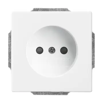 Busch Jaeger 2CKA002113A0511 Wandcontactdoos met verhoogde aanraakbeveiliging Studiowit (zonder aardcontact)