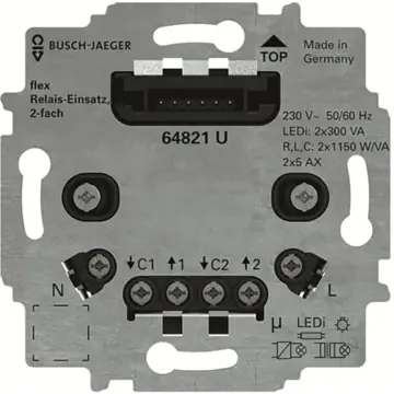 Busch-Jaeger 64821 U Relaissokkel Flex 2-voudig