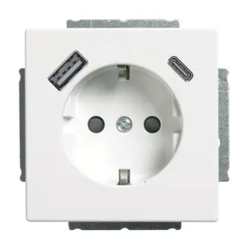 Busch-Jaeger 20 EUCB2USBAC-84 Wandcontactdoos 1xUSB-A + 1xUSB-C Studiowit