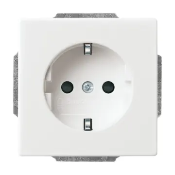 Busch Jaeger 2CKA002013A5245 Future Linear Wandcontactdoos met randaarde met verhoogde aanraakbeveiliging Studiowit