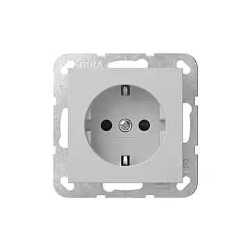 Gira 4755015 Systeem 55 Wandcontactdoos met randaarde 16 A 250 V~ met shutter en symbool Grijs mat