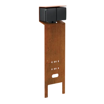Niko 762-36855 Spuitwaterdichte tuinpaal Essential met tweevoudig stopcontact Randaarde Cortenstaal IP55