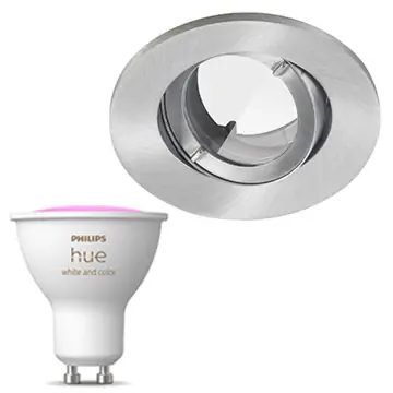 Inbouwspot Lumiance IP44 Inclusief Hue White en Color (GU10) Geborsteld Aluminium (badkamer)