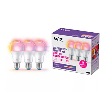 Wiz 929003601033 Gekleurd en met Wit Licht E27 A60 8,8W (3-pack)