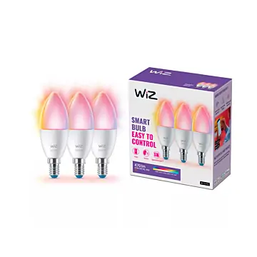 Wiz 929002448833 Gekleurd en Wit Licht E14 C37 4,9W (3-pack)