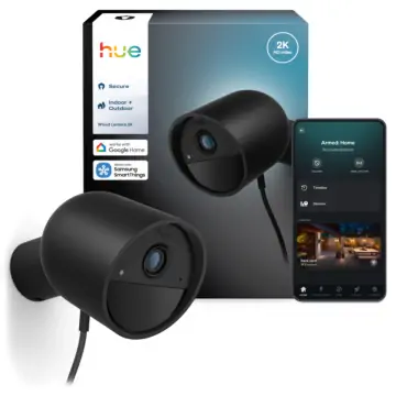 Philips Hue Secure 2K beveiligingscamera bedraad Zwart