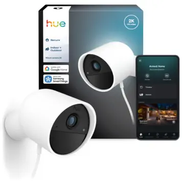 Philips Hue Secure 2K beveiligingscamera bedraad Wit