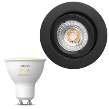 Inbouwspot SG Jupiter inclusief Hue White Ambiance (GU10) Zwart
