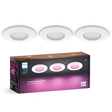 Philips 929003712102 Hue White and Color Ambiance Inbouwspot dun van 90 mm Wit (3-pack)