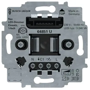 Busch-Jaeger 64851 U LED dimmersokkel Flex 1-voudig Inbouw 3-240W