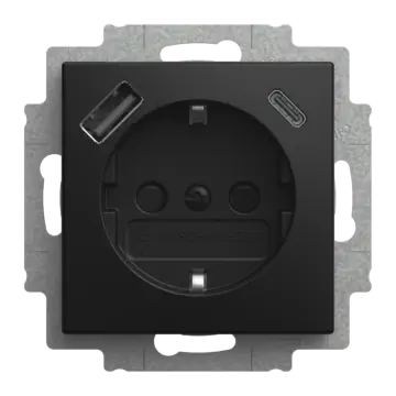 Busch-Jaeger 20 EUCB2USBAC-915 Busch-balance Wandcontactdoos 1xUSB-A + 1xUSB-C Zwart mat