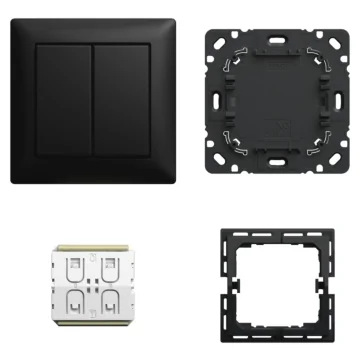 Busch Jaeger 6716/03 UJ-915 Friends of Hue Smart switch Busch Balance 3-stuks Mat zwart (complete set)