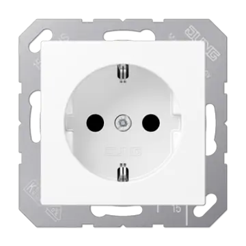 Jung A 1520 NBF WWM Wandcontactdoos met beschermingscontact 16 A 250 V ~ Sneeuwwit Mat