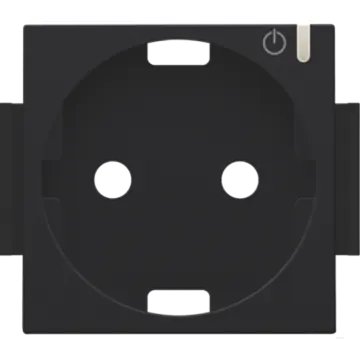 Niko 161-66930 Afwerkingsset voor geconnecteerd schakelbaar stopcontact met randaarde en bedieningsknop Black coated