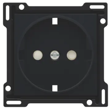 Niko 161-66901 Afwerkingsset voor stopcontact met randaarde en beschermingsafsluiters Black coated 