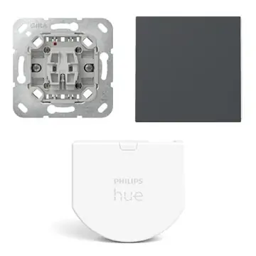 Gira Wipdrukcontact met Hue wandschakelaar module en Wip Antraciet