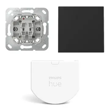 Gira Wipdrukcontact met Hue wandschakelaar module en Wip Zwart mat