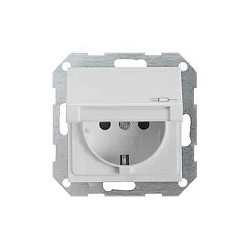 Gira 0454015 Systeem 55 Wandcontactdoos met randaarde 16 A 250 V~ met klapdeksel Grijs mat