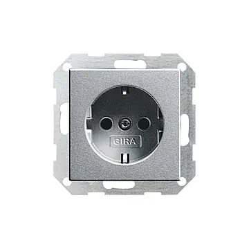 Gira 046626 Systeem 55 Wandcontactdoos met randaarde 16A 250V Kleur aluminium