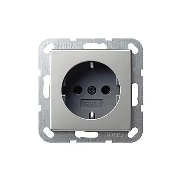 Gira 4466600 Systeem 55 Wandcontactdoos met randaarde 16A 250V Edelstaal