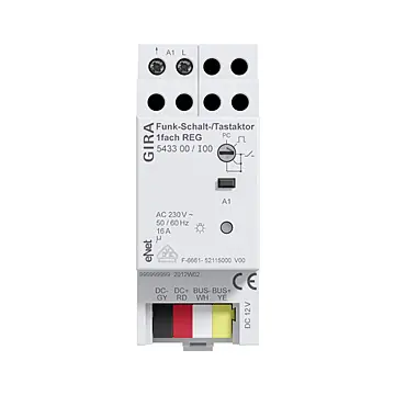 Gira 543300 eNet Draadloze schakel-/tastactor enkelvoudig DIN-rail
