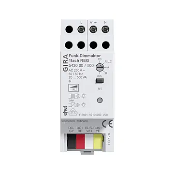 Gira 543000 eNet Draadloze dimactor enkelvoudig DIN-rail  20 - 500 W/VA
