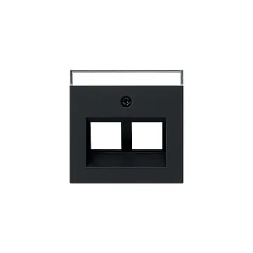 Gira 2640005 Systeem 55 Afdekking met 30° schuingeplaatste kabeluitvoer en tekstvenster voor draagring Modular Jack Zwart mat