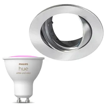Inbouwspot Lumiance Inclusief Hue White en Color (GU10) Geborsteld aluminium