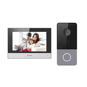 Hikvision DS-KIS603-P Intercom kit  met deurbel en 7 inch binnenpost