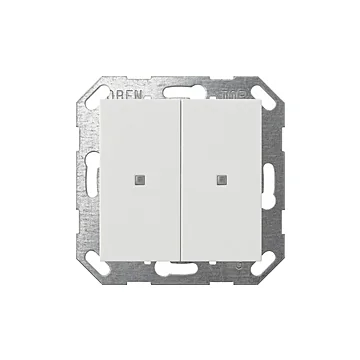 Gira 517327 Drukcontact System 55 met wip 2-voudig voor Gira One en KNX Zuiver wit mat