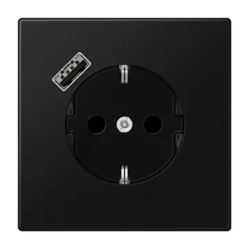 Jung LS 1520-18 A SWM Wandcontactdoos en USB-laadcontactdoos type A Grafietzwart Mat