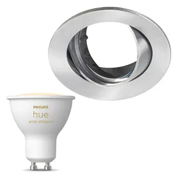 Inbouwspot Lumiance Inclusief Hue White Ambiance (GU10) Geborsteld aluminium
