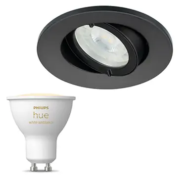 Inbouwspot Lumiance IP44 Inclusief Hue White Ambiance (GU10) Zwart (badkamer)