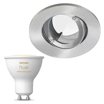 Inbouwspot Lumiance IP44 Inclusief Hue White Ambiance (GU10) Geborsteld aluminium (badkamer)