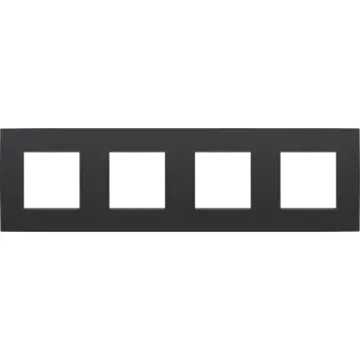 Niko 136-76400 Viervoudige afdekplaat met 71 mm centerafstand Niko Intense Matt black 