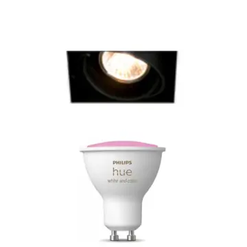 Modular Mini-Multiple Recessed Trimless Adjustable Zwart 1x GU10 Hue White and Color Ambiance