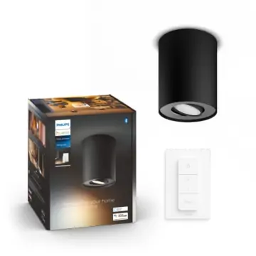 Philips 929003046501 Hue Pillar Spot White Ambiance zwart inclusief DIM Switch OP=OP