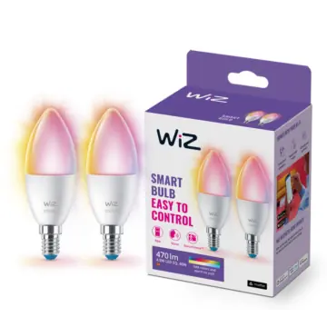 Wiz 929002448842 Gekleurd en Wit Licht E14 C37 4,9W (2-pack)