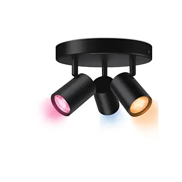 Wiz 929003211022 Imageo Spots 3x 5W Gekleurd en Wit Licht Zwart