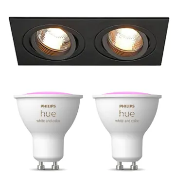 Inbouwspot SLV New Tria 2 inclusief Hue White and Color Ambiance (GU10) Zwart