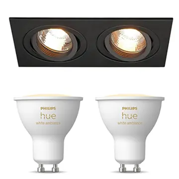 Inbouwspot SLV New Tria 2 inclusief Hue White Ambiance (GU10) Zwart
