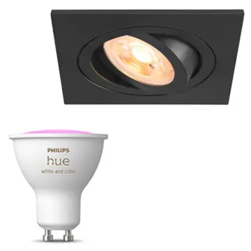 Inbouwspot SLV New Tria 75 inclusief Hue White and Color Ambiance (GU10) Zwart