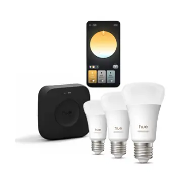 Philips Hue Starterkit: 3 E27 lampen White Ambiance + Bridge Pro