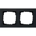 Gira 021209 E2 Afdekraam 2-voudig Zwart mat