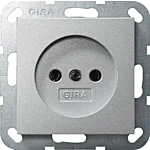 Gira 048026 Systeem 55 Wandcontactdoos zonder aardcontact 16A 250V 2-polig Kleur aluminium