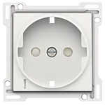 Niko 101-66908 afwerkingsset voor wandcontactdoos met randaarde, kinderveiligheid en spanningsaanduiding, White