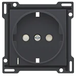 Niko 122-66908 afwerkingsset voor wandcontactdoos met randaarde, kinderveiligheid en spanningsaanduiding, Anthracite