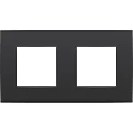 Niko 136-76800 Tweevoudige afdekplaat met 71 mm centerafstand Niko Intense Matt black