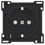 Niko 161-66908 afwerkingsset voor wandcontactdoos met randaarde, kinderveiligheid en spanningsaanduiding, Black coated